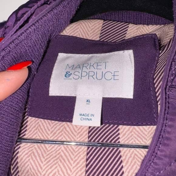Market & Spruce Deep Purple Quilted Puffer Jacket - Picture 3 of 4